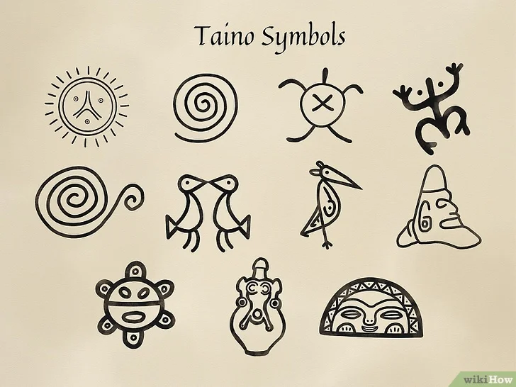 Taíno symbols representing Caribbean heritage
